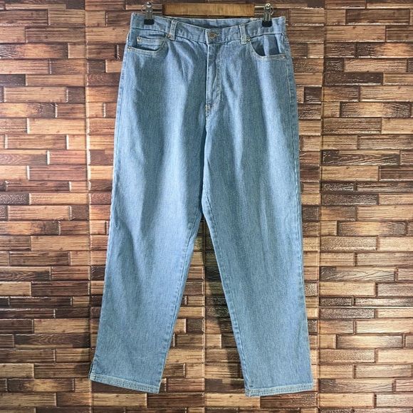 Vintage  Women Sag Harbor Sport 10 Petite Cropped Blue Jeans with White Stripes - Picture 2 of 13